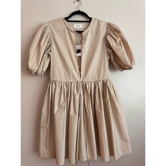 XIRENA puff sleeve tan mini AURIE DRESS size small - Picture 10 of 13